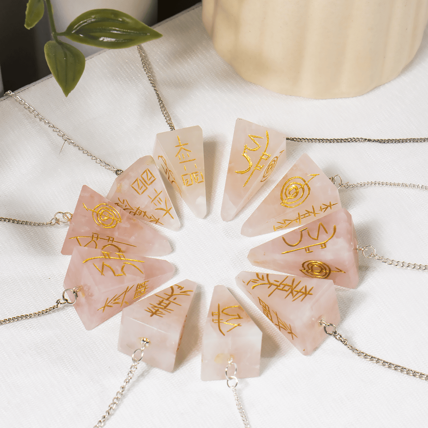Rose Quartz Reiki Crystal Pendulum