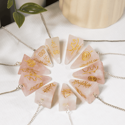 Rose Quartz Reiki Crystal Pendulum