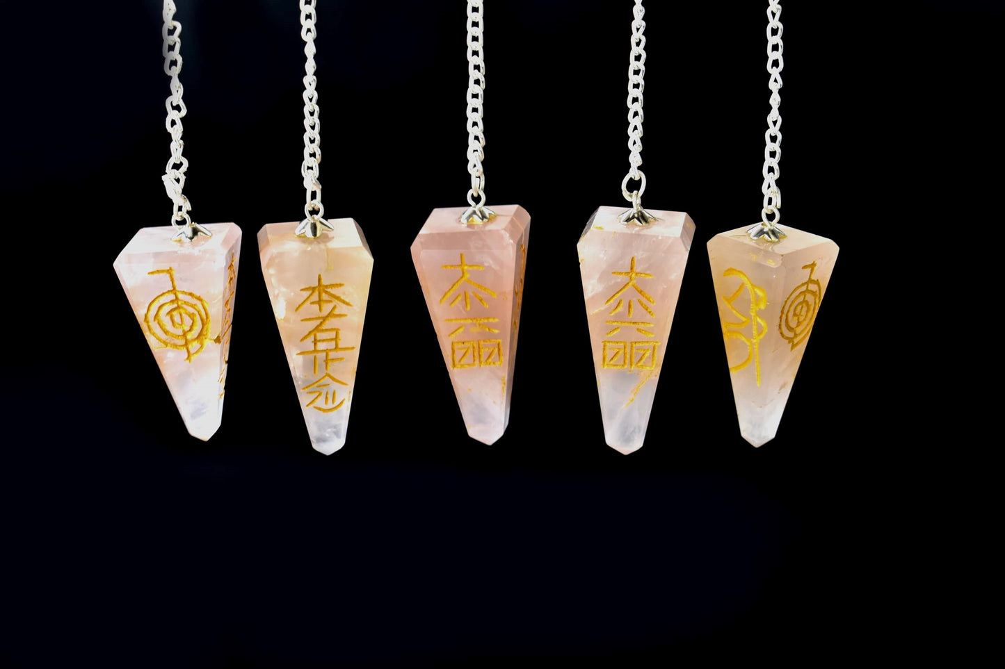 Rose Quartz Reiki Crystal Pendulum