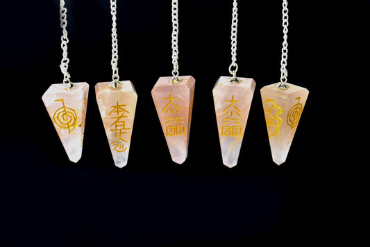 Rose Quartz Reiki Crystal Pendulum