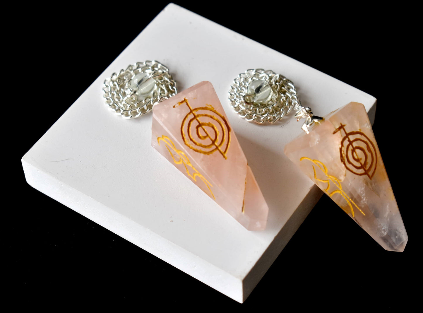 Rose Quartz Reiki Crystal Pendulum