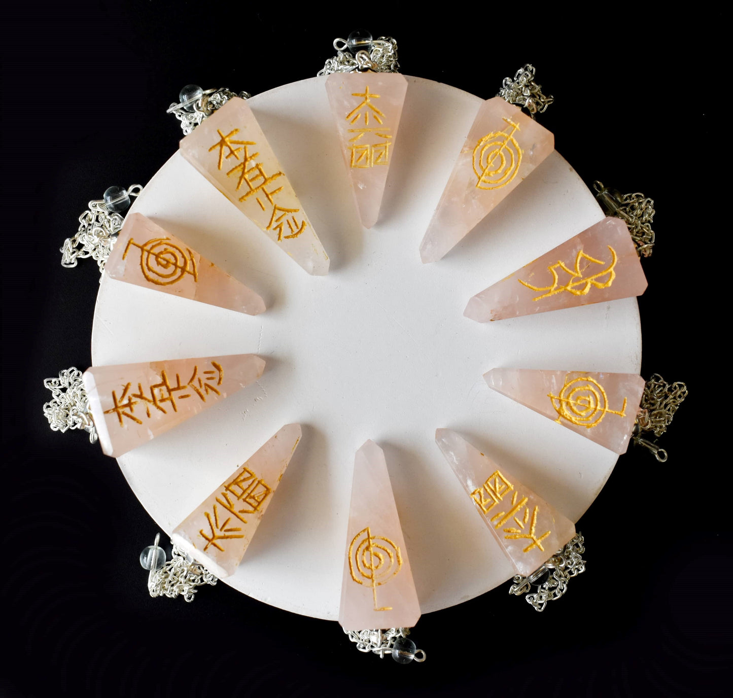 Rose Quartz Reiki Crystal Pendulum