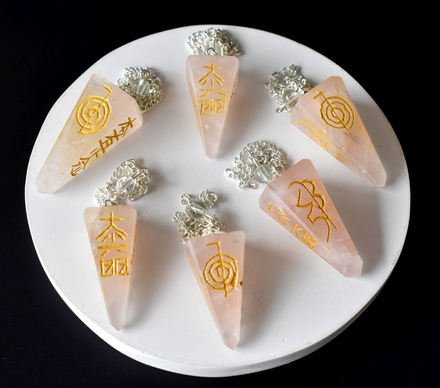 Rose Quartz Reiki Crystal Pendulum