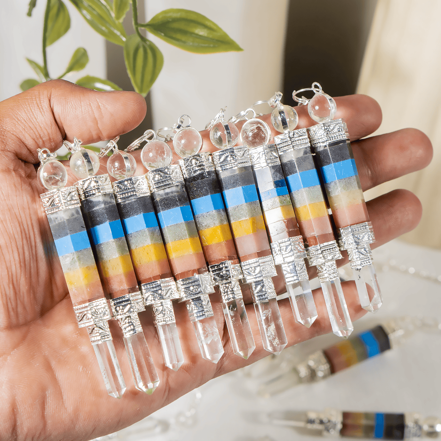 7 Chakra Crystal Pendulums