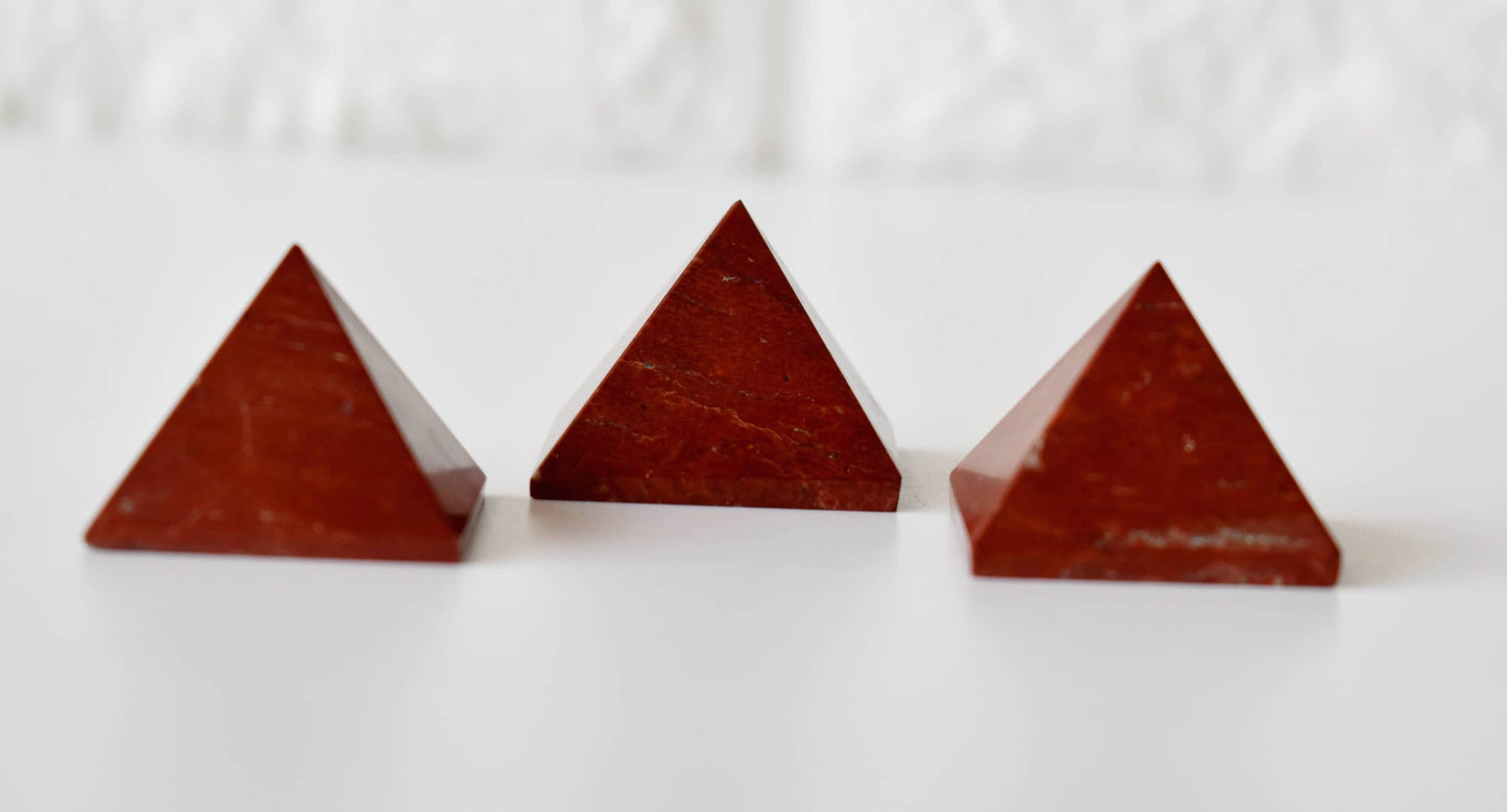 1" Red Jasper Crystal Pyramids