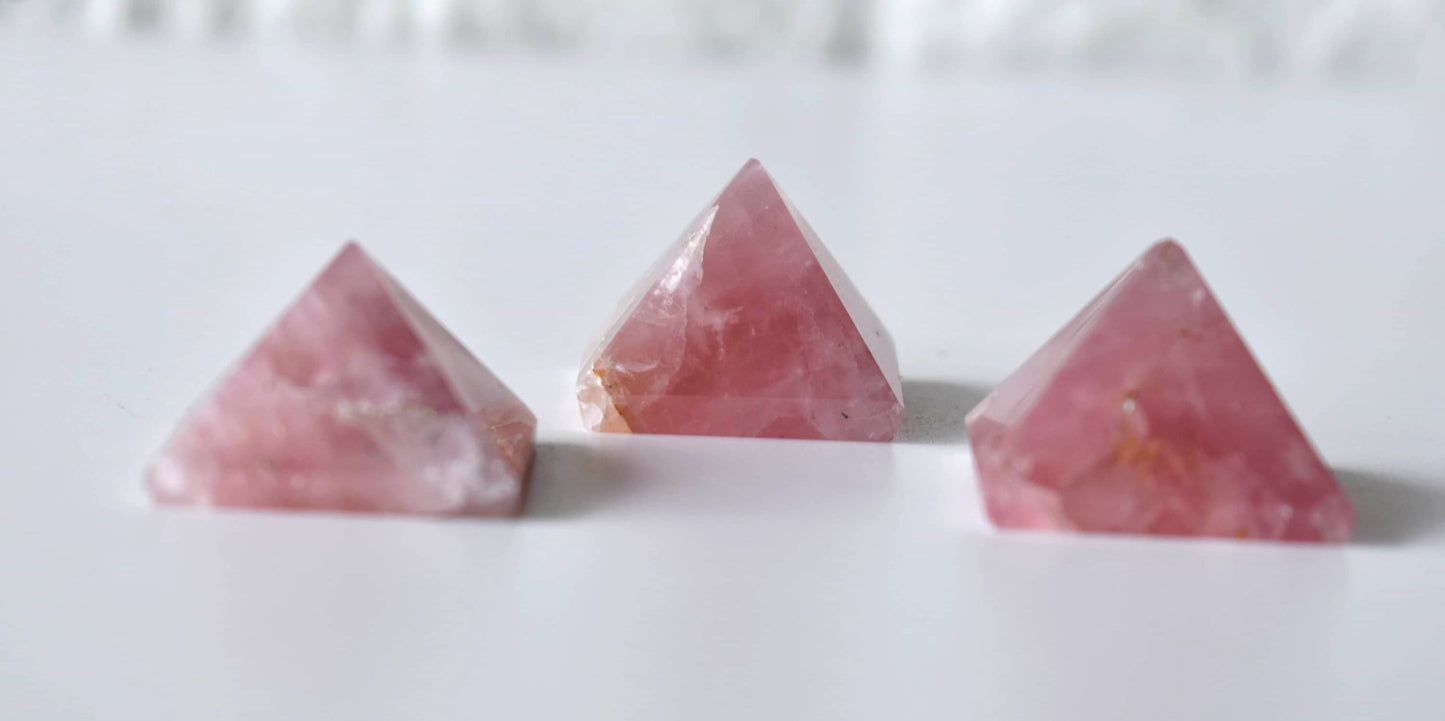1" Rose Quartz Crystal Pyramids