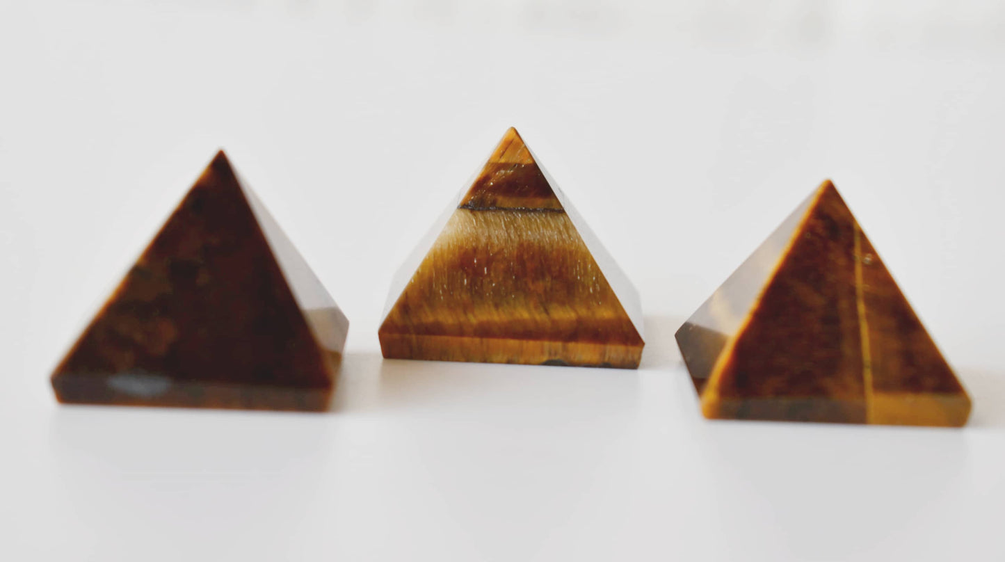 1" Tiger Eye Crystal Pyramids