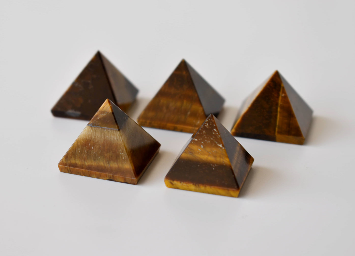 1" Tiger Eye Crystal Pyramids