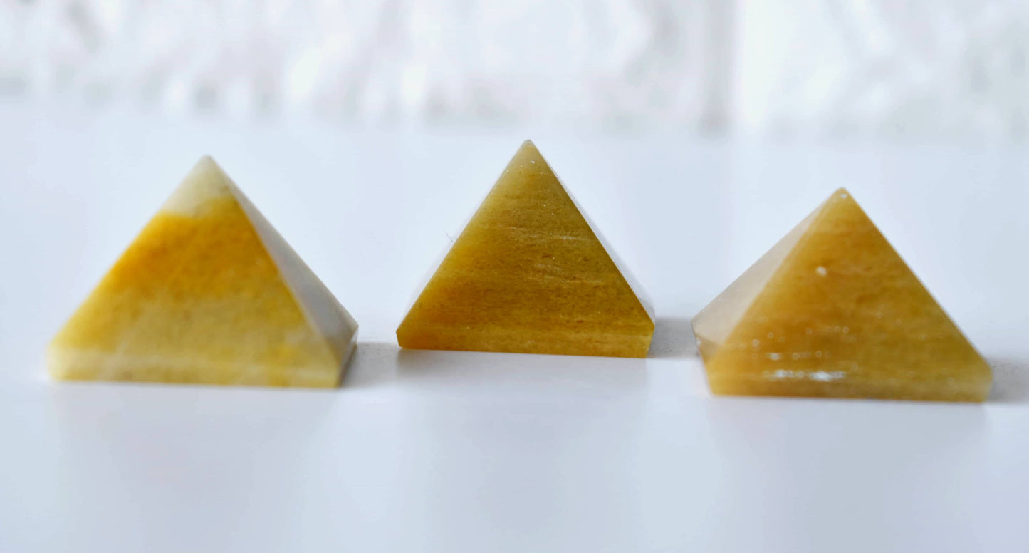 1" Yellow Aventurine Crystal Pyramids