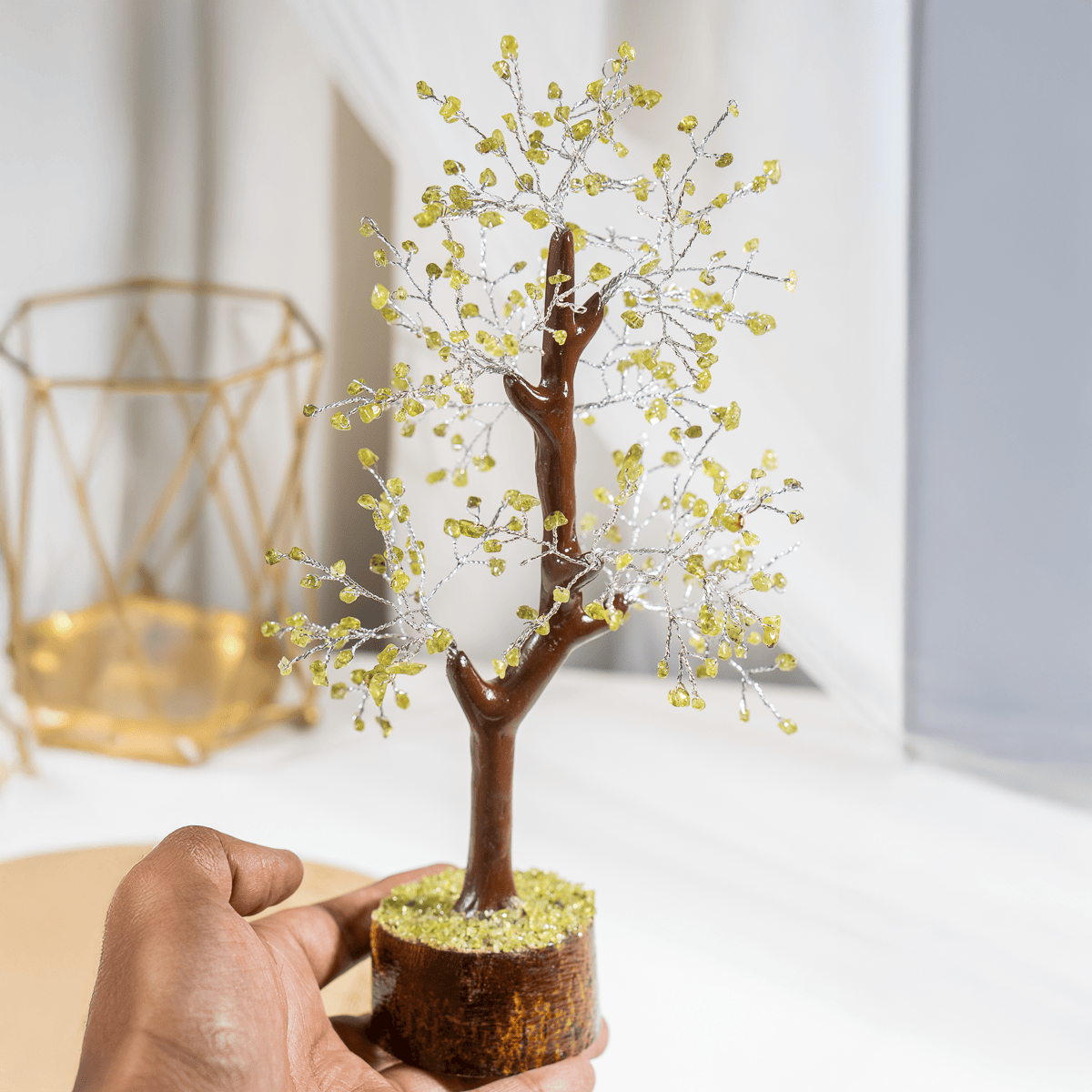 Peridot Crystal Tree With 300 Natural Crystal Chips