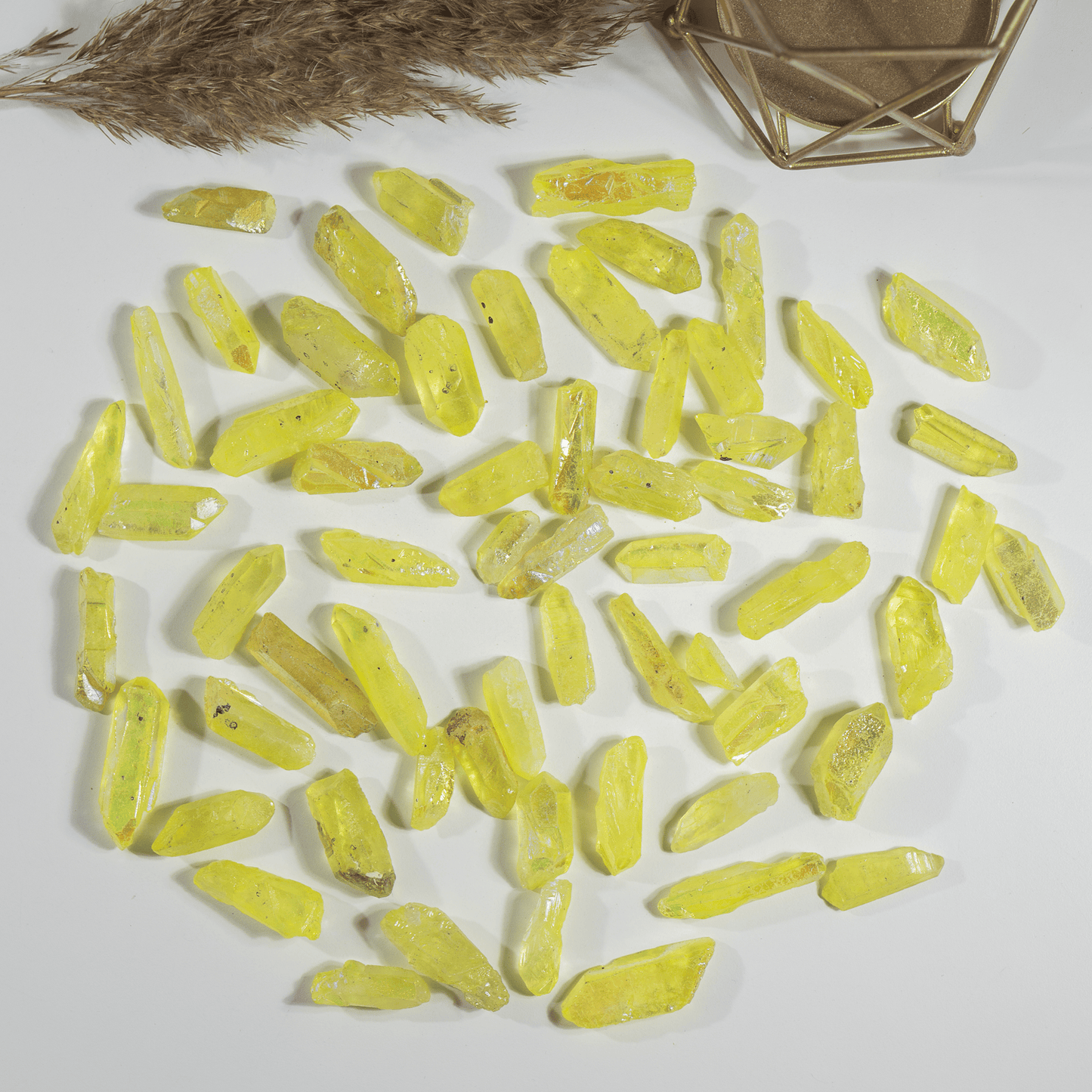 Peridot Aura Quartz Points – Raw Aura Quartz Crystal Points, Natural Peridot Quartz Healing Crystals