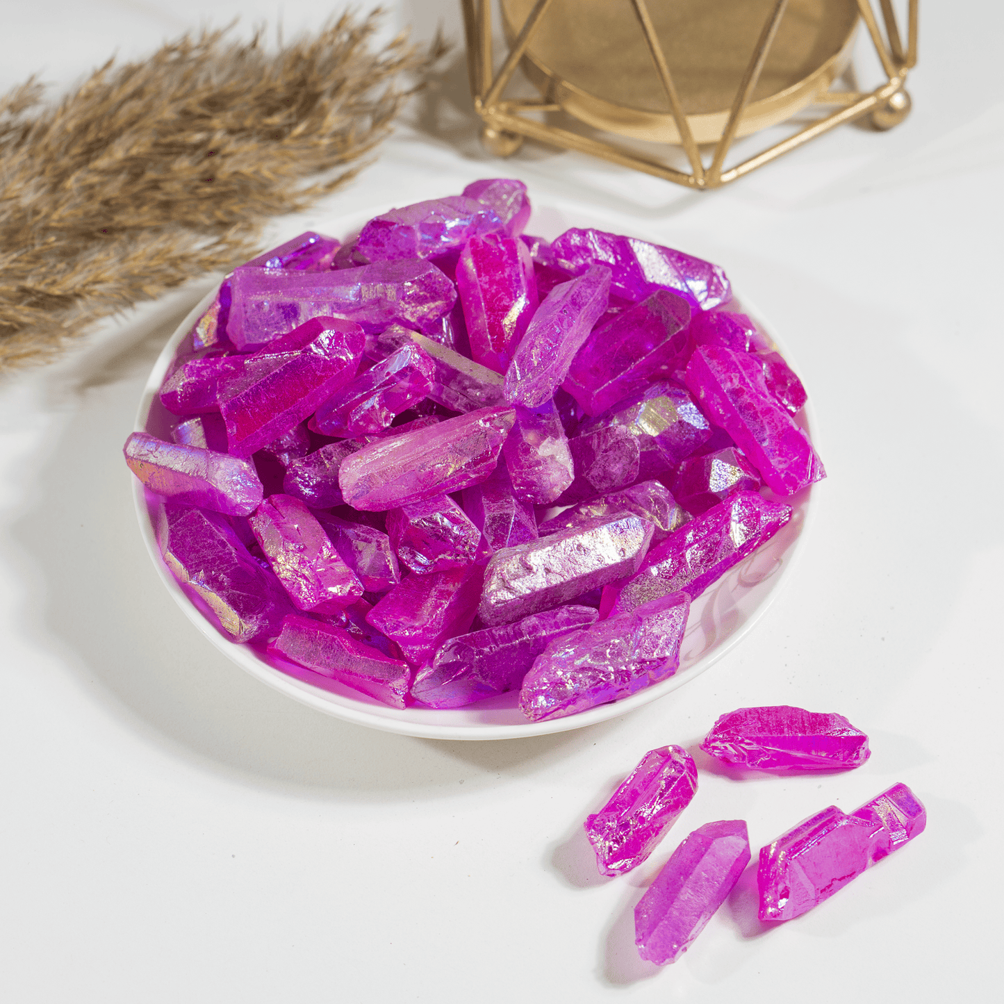 Pink Aura Quartz Points – Raw Aura Quartz Crystal Points, Natural Pink Quartz Healing Crystals