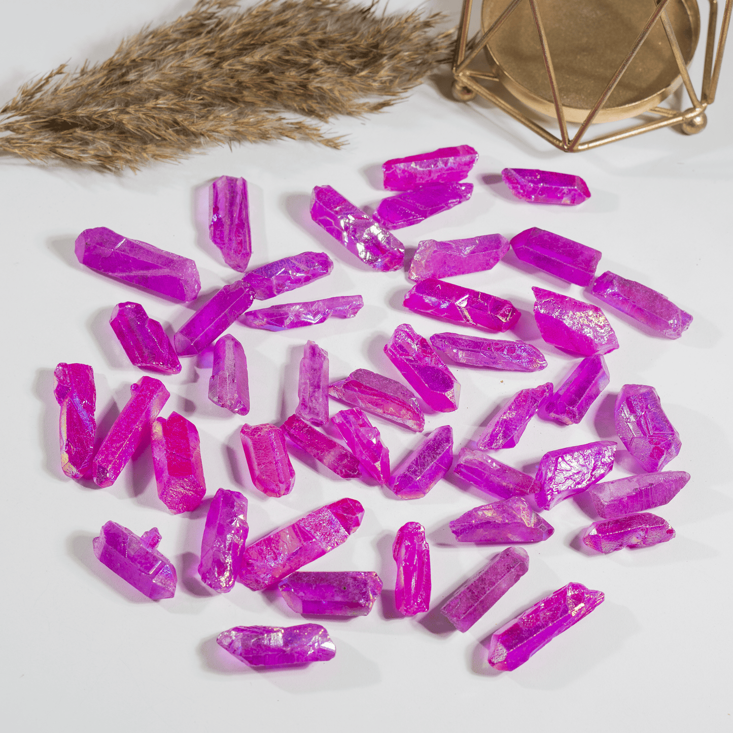 Pink Aura Quartz Points – Raw Aura Quartz Crystal Points, Natural Pink Quartz Healing Crystals