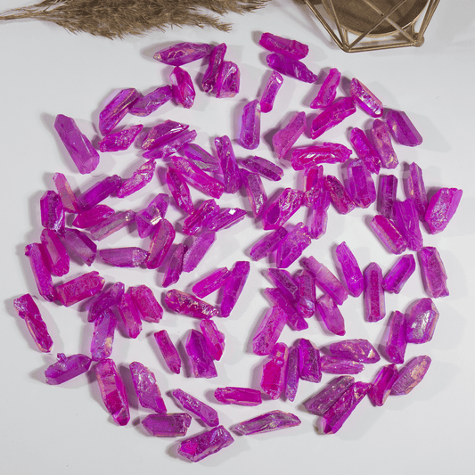 Pink Aura Quartz Points – Raw Aura Quartz Crystal Points, Natural Pink Quartz Healing Crystals