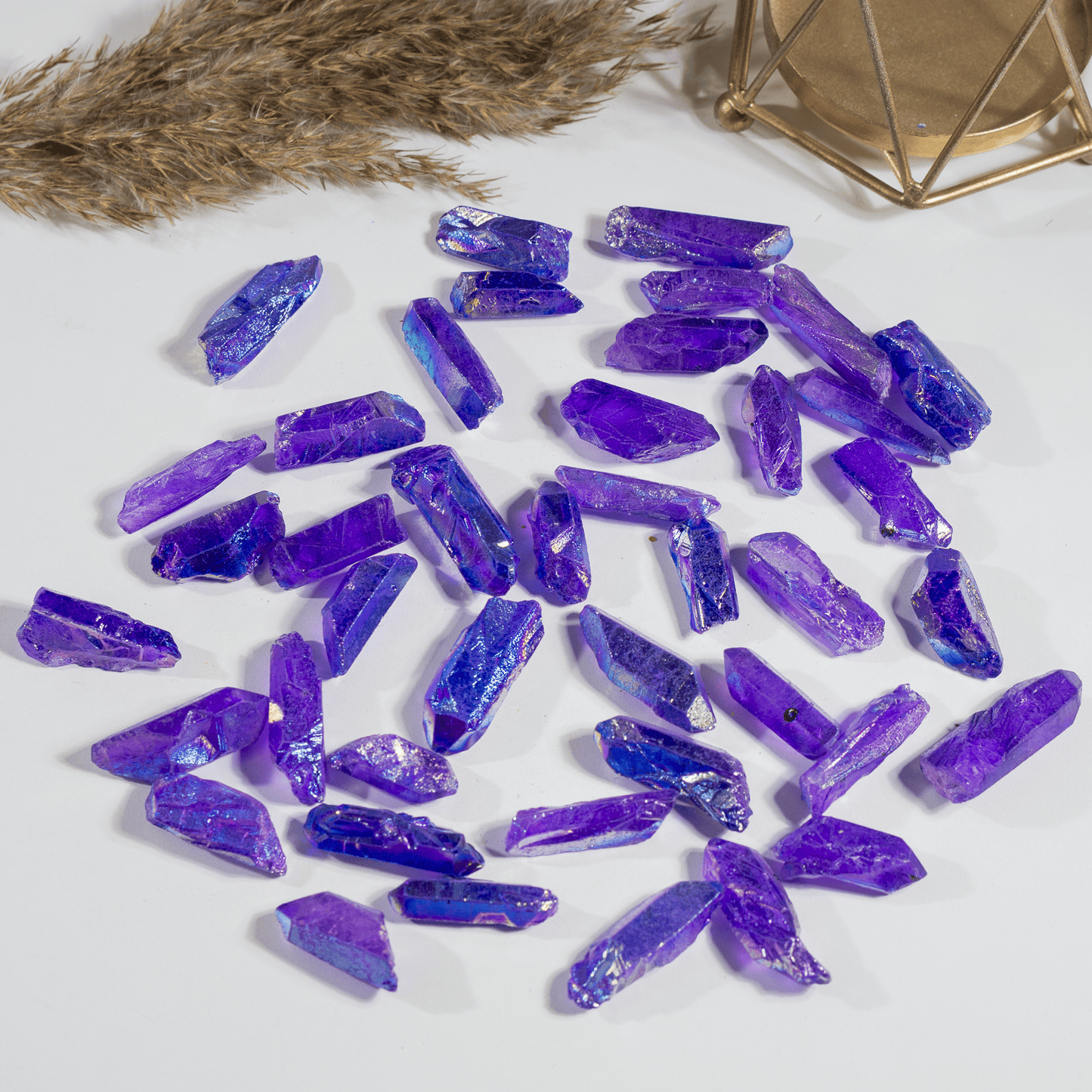 Purple Aura Quartz Points – Raw Aura Quartz Crystal Points, Natural Purple Quartz Healing Crystals