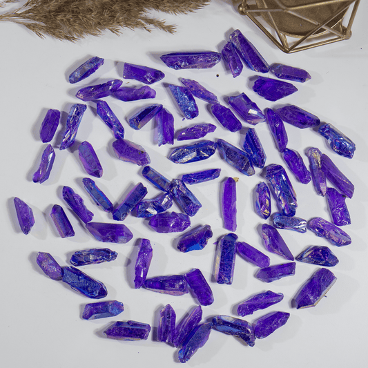 Purple Aura Quartz Points – Raw Aura Quartz Crystal Points, Natural Purple Quartz Healing Crystals