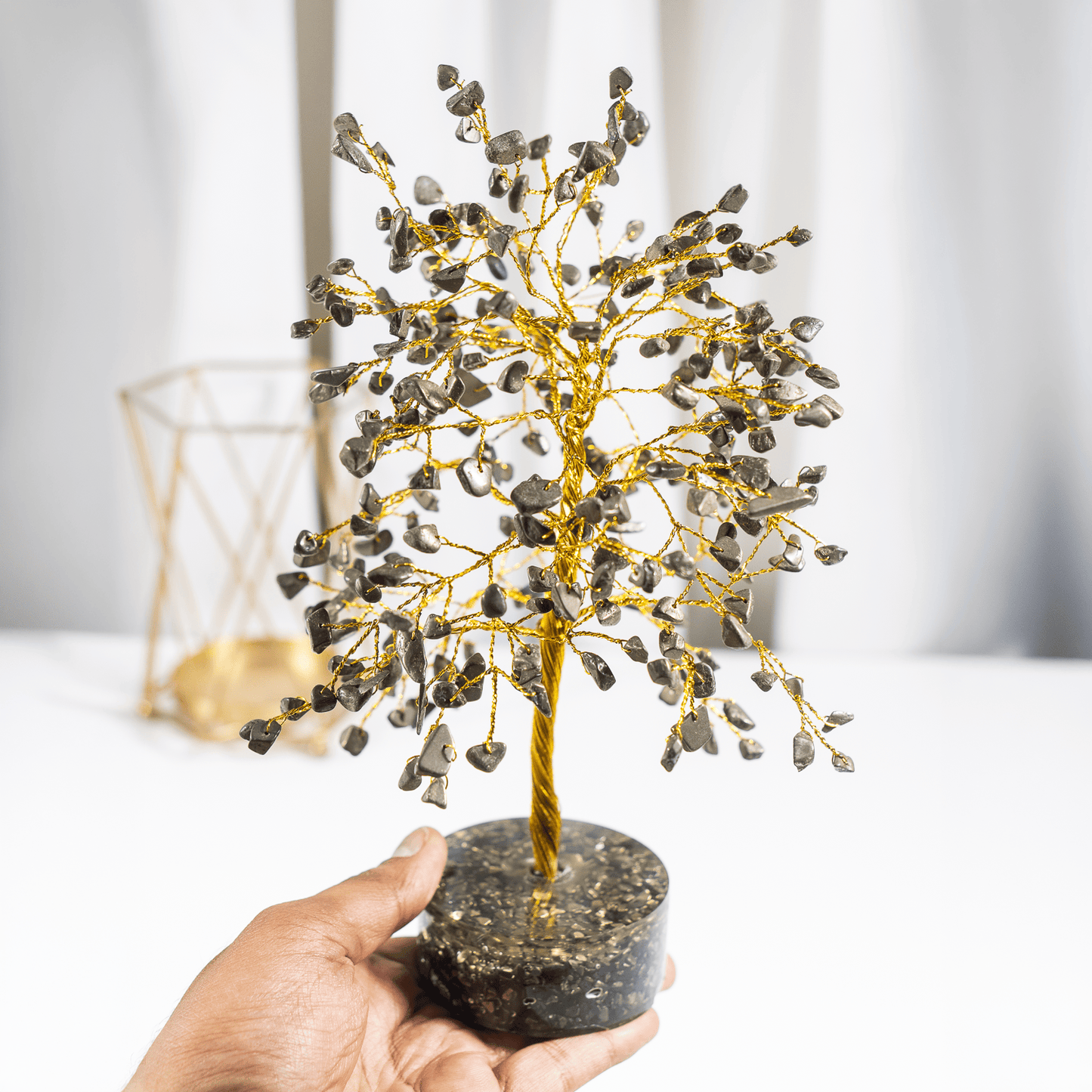 Pyrite Orgone Based  Crystal Tree With 300 Natural Crystal Chips