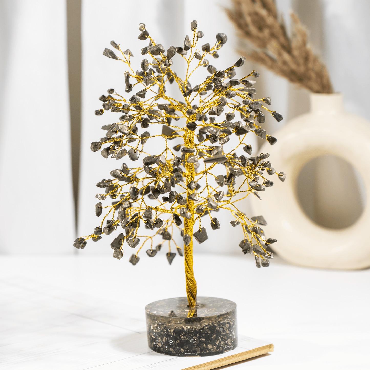 Pyrite Orgone Based  Crystal Tree With 300 Natural Crystal Chips