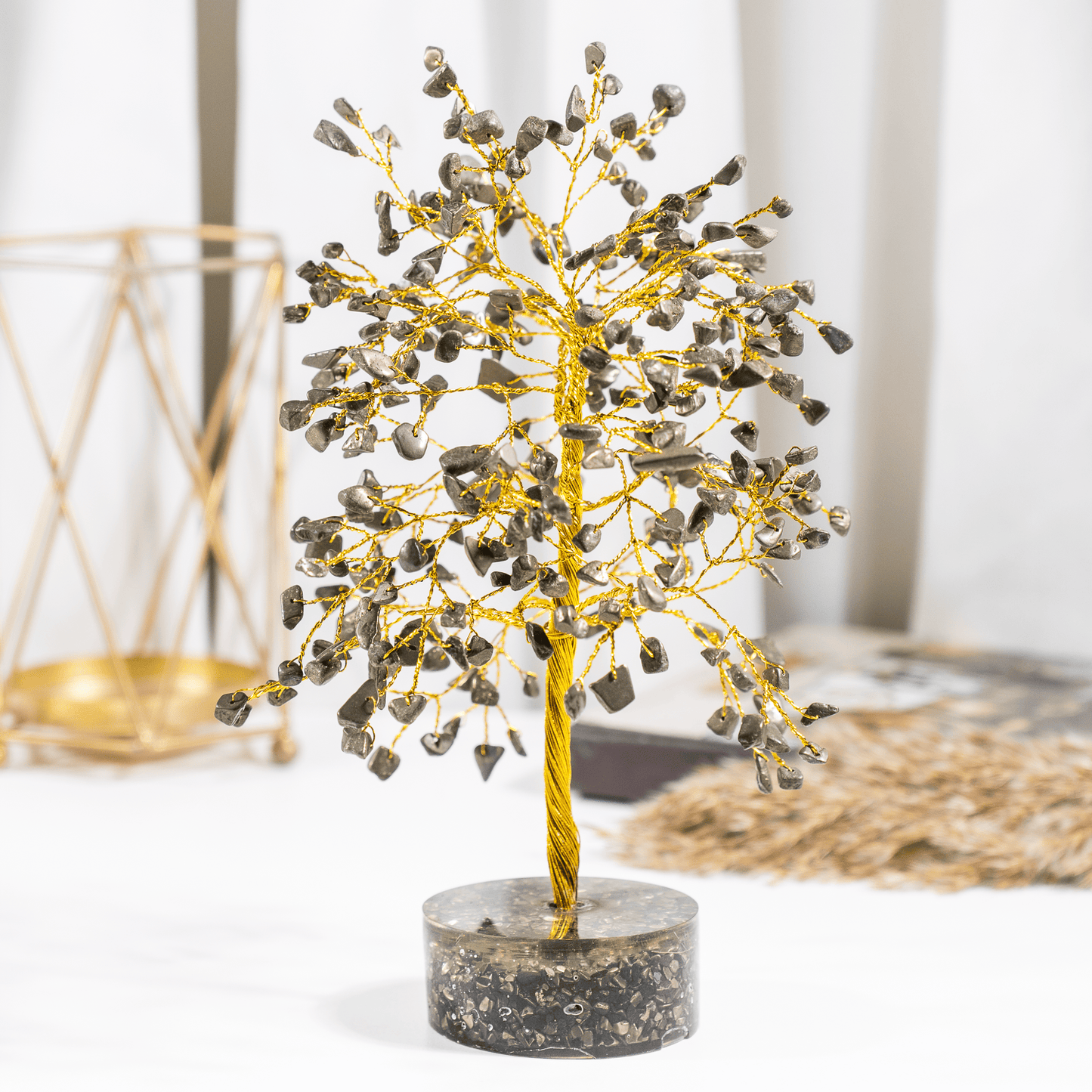 Pyrite Orgone Based  Crystal Tree With 300 Natural Crystal Chips