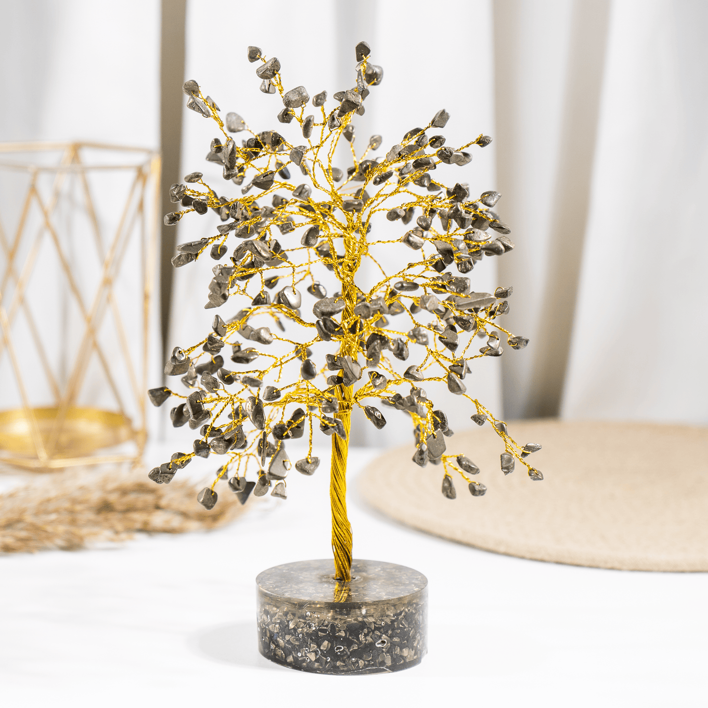 Pyrite Orgone Based  Crystal Tree With 300 Natural Crystal Chips