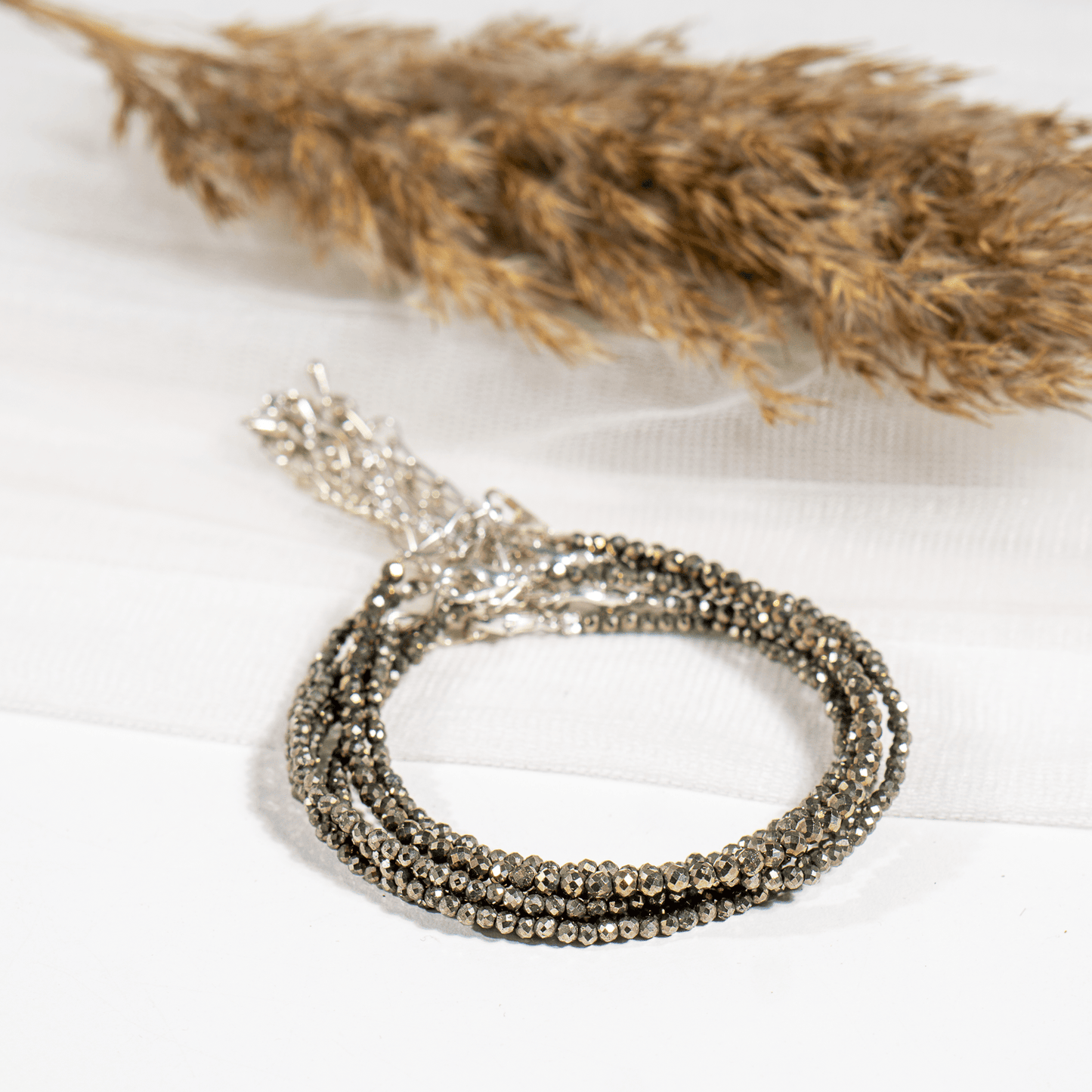 2"Pyrite Crystal Anklet | Natural Healing Crystal Anklet | Energy Protection & Spiritual Jewelry