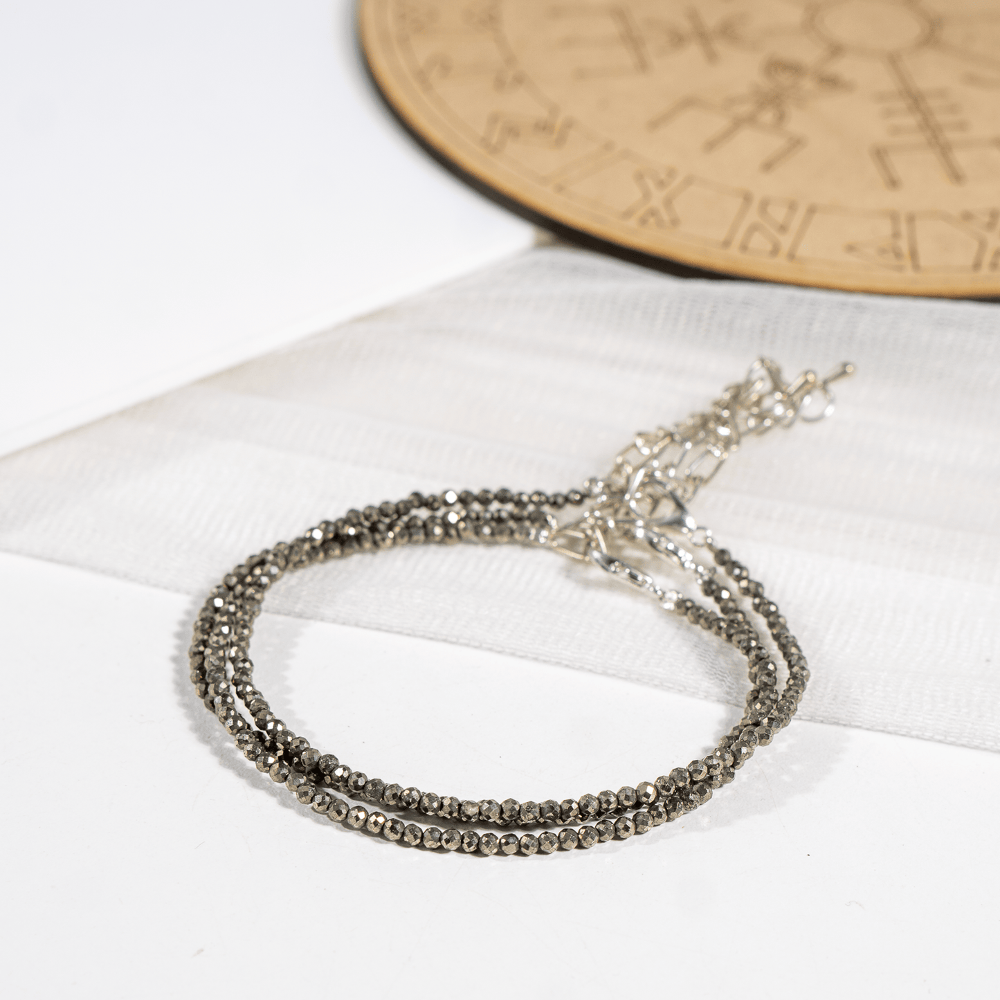 2"Pyrite Crystal Anklet | Natural Healing Crystal Anklet | Energy Protection & Spiritual Jewelry