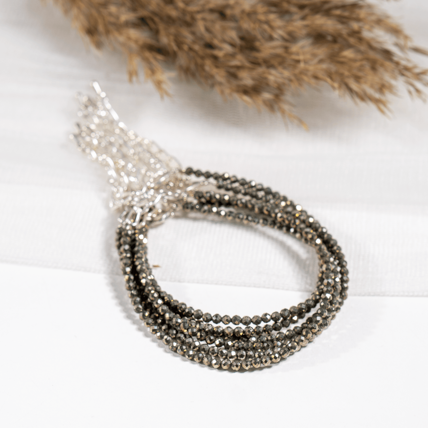 3"Pyrite Crystal Anklet | Natural Healing Crystal Anklet | Energy Protection & Spiritual Jewelry