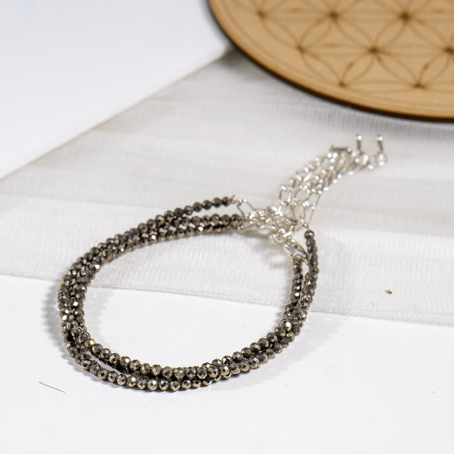 3"Pyrite Crystal Anklet | Natural Healing Crystal Anklet | Energy Protection & Spiritual Jewelry
