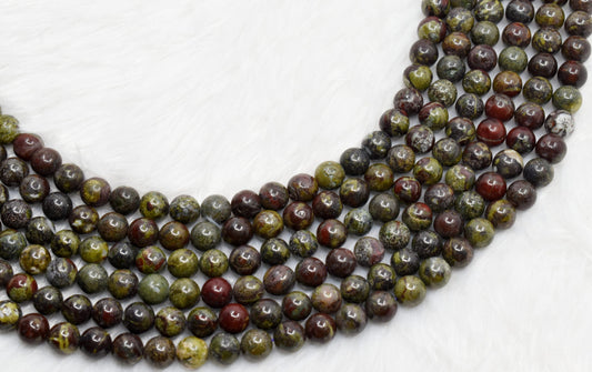 African Bloodstone Gemstone Beads