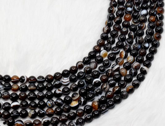 Black Eye Agate Gemstone Beads