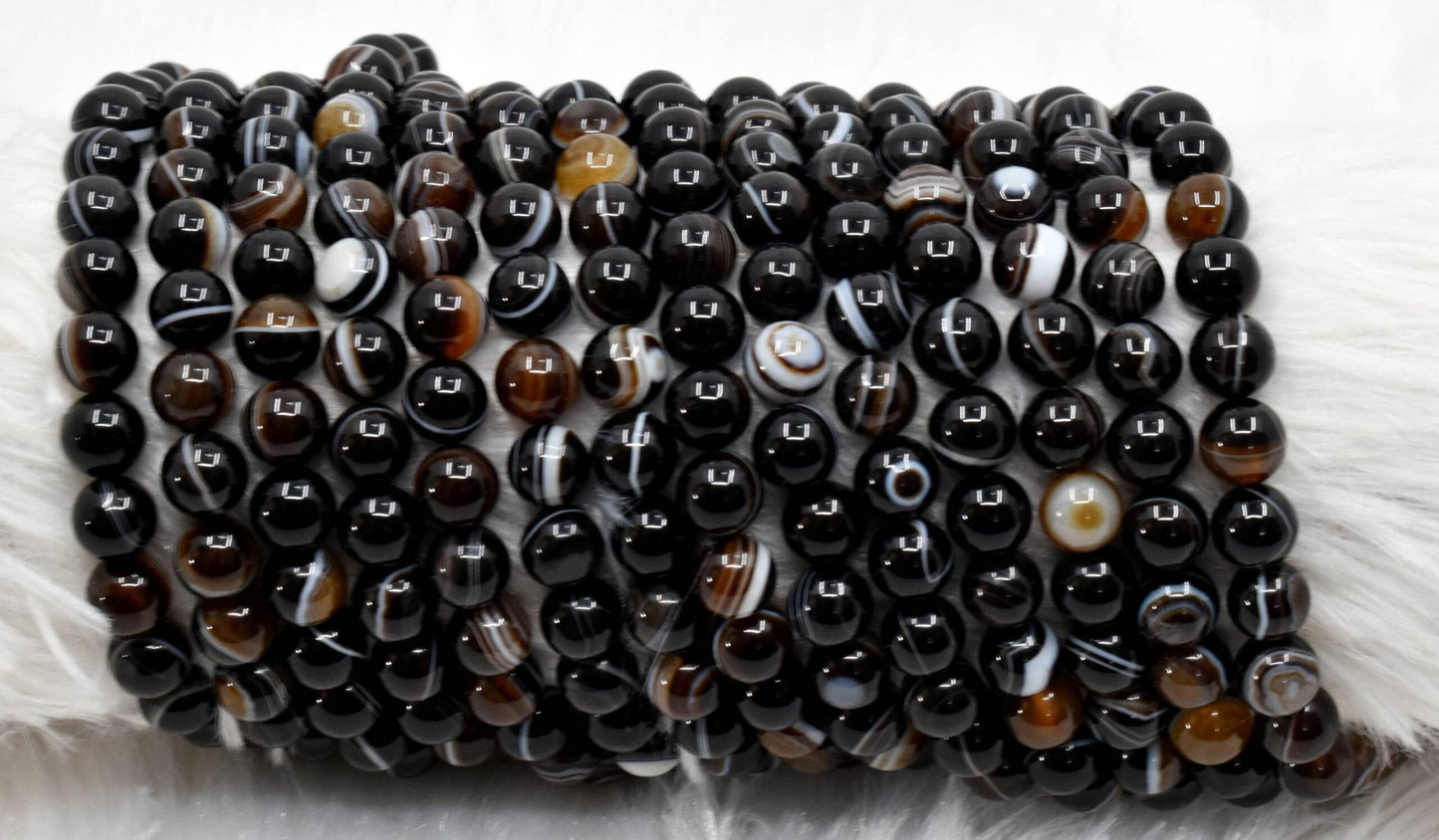 Black Eye Agate Gemstone Beads