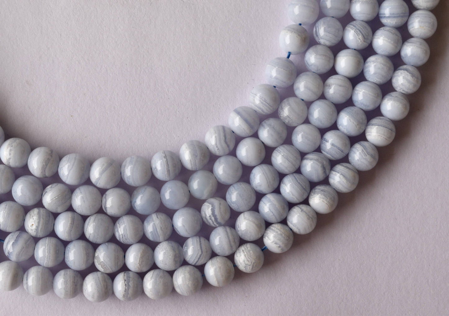 Blue Lace Agate Gemstone Beads