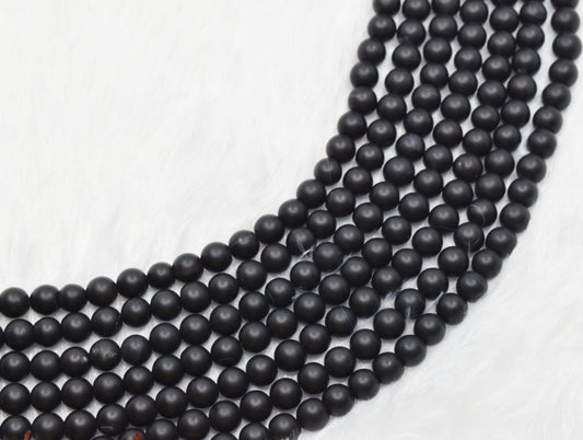 Black Onyx Matt Gemstone Beads