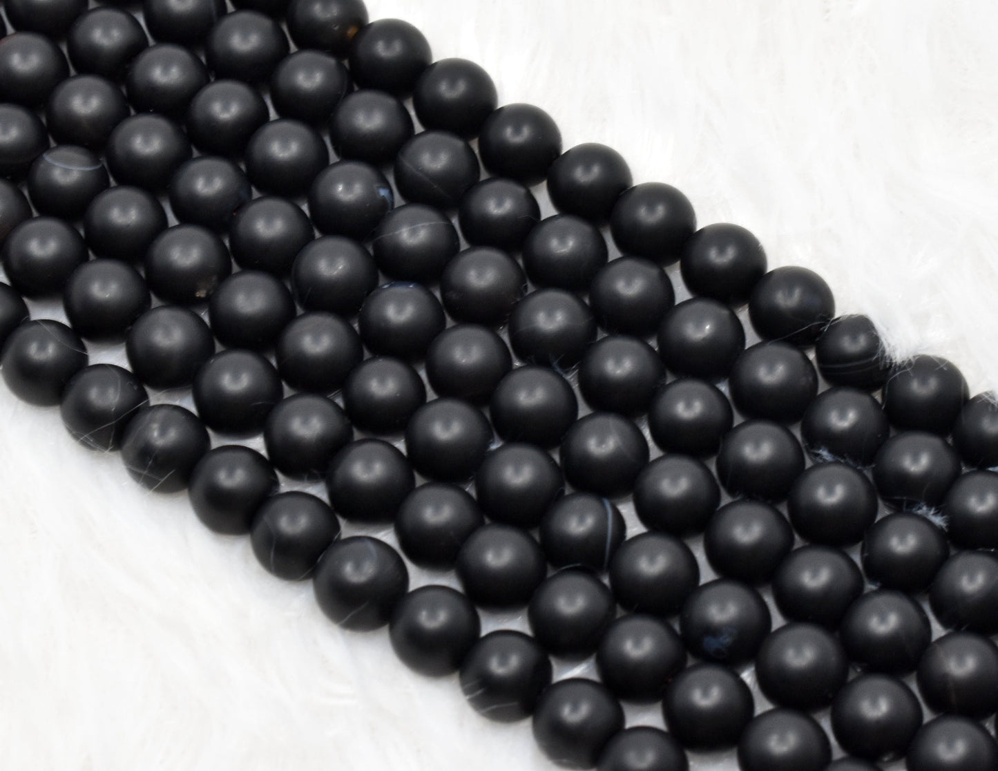 Black Onyx Matt Gemstone Beads