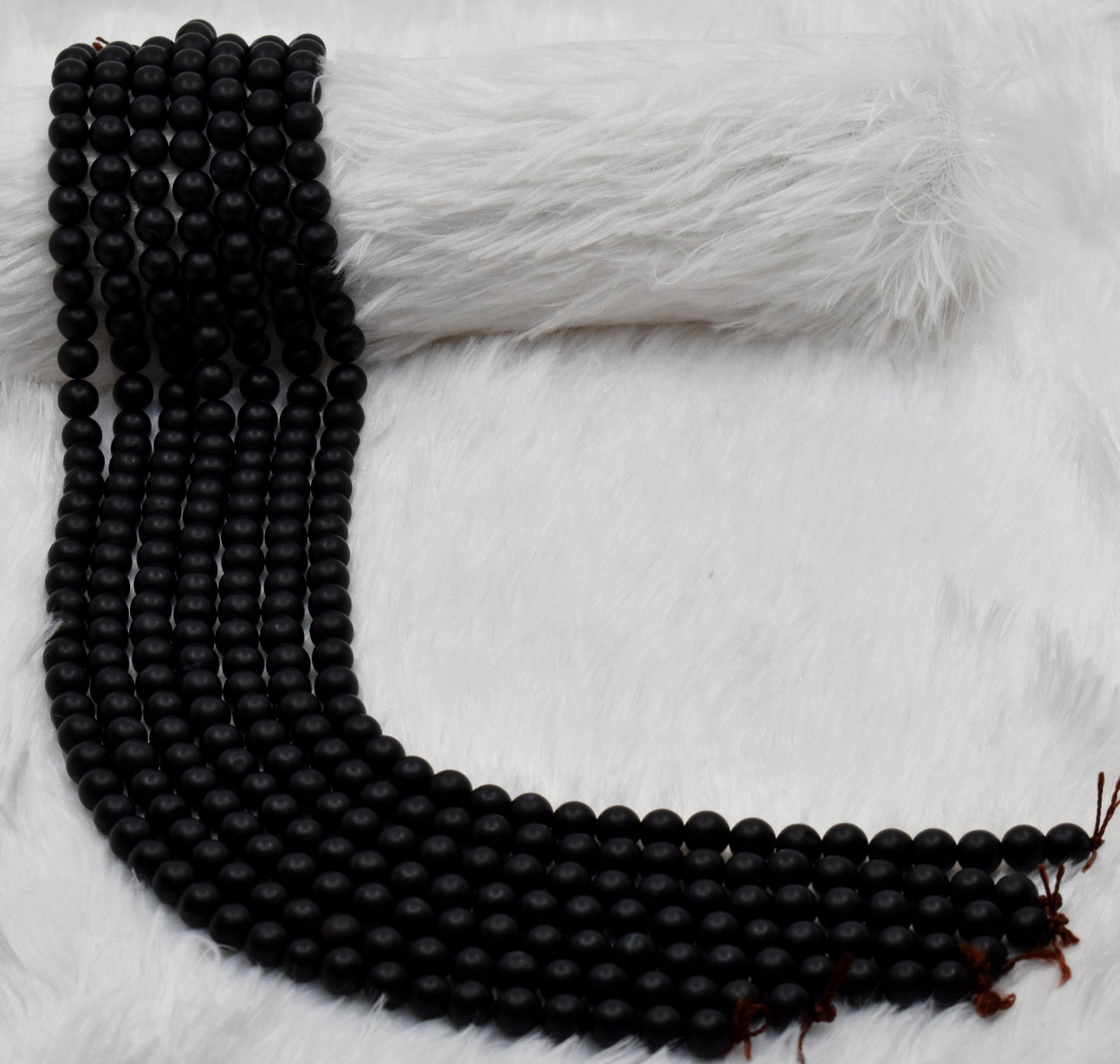 Black Onyx Matt Gemstone Beads