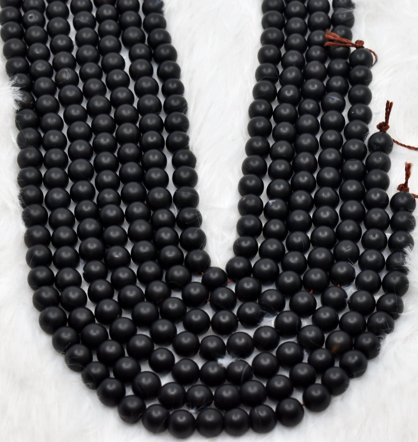 Black Onyx Matt Gemstone Beads