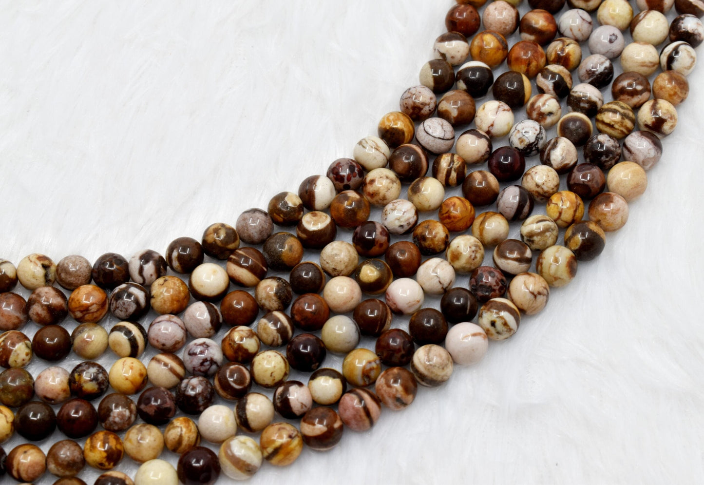 Brown Zebra Jasper A Grade Gemstone Beads
