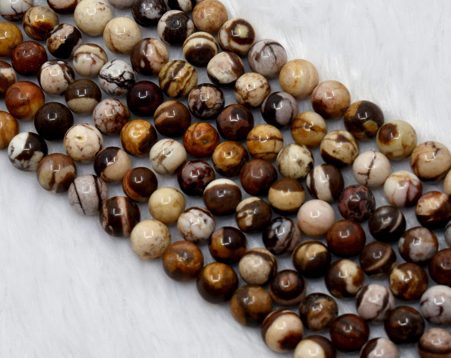 Brown Zebra Jasper A Grade Gemstone Beads