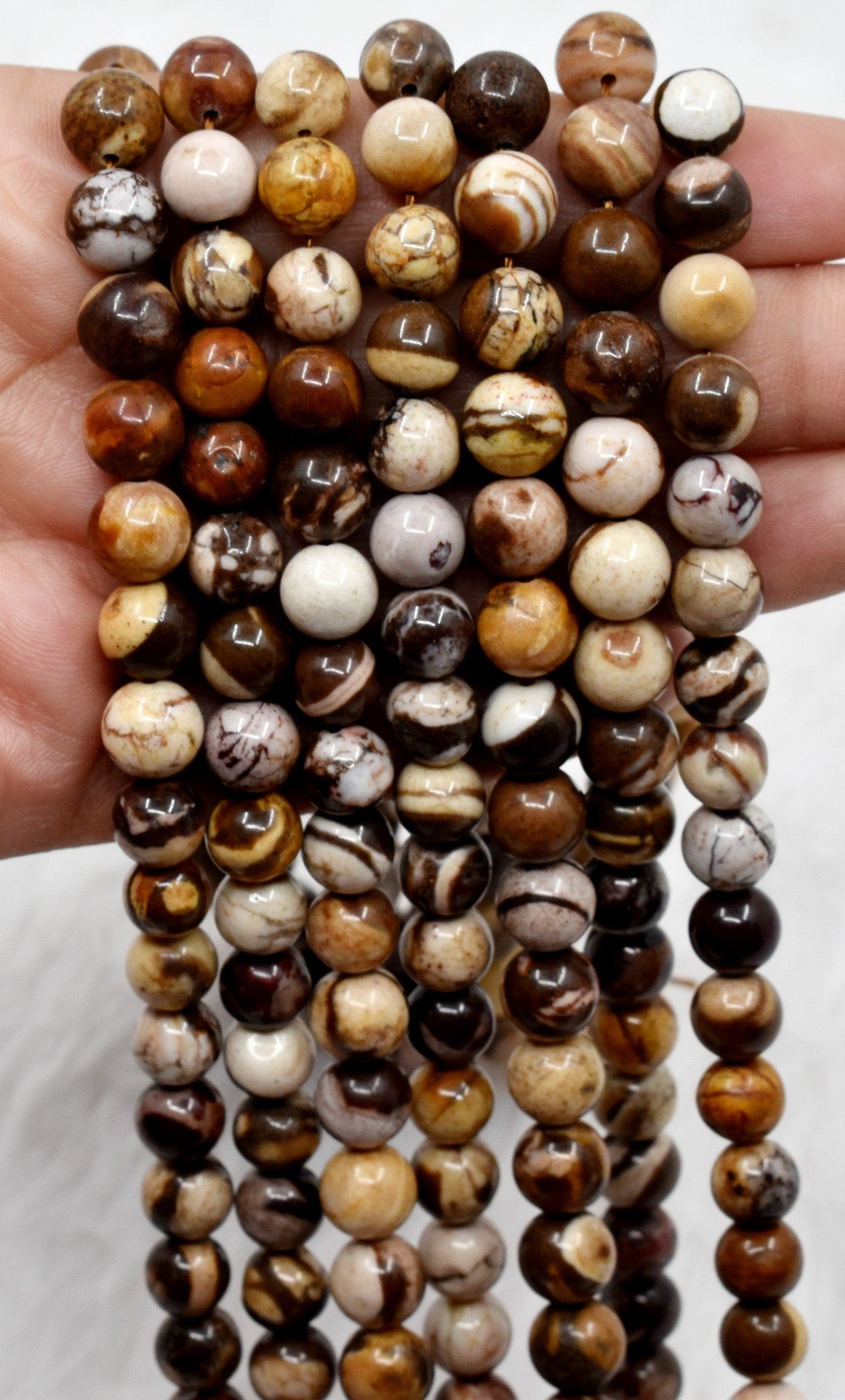 Brown Zebra Jasper A Grade Gemstone Beads