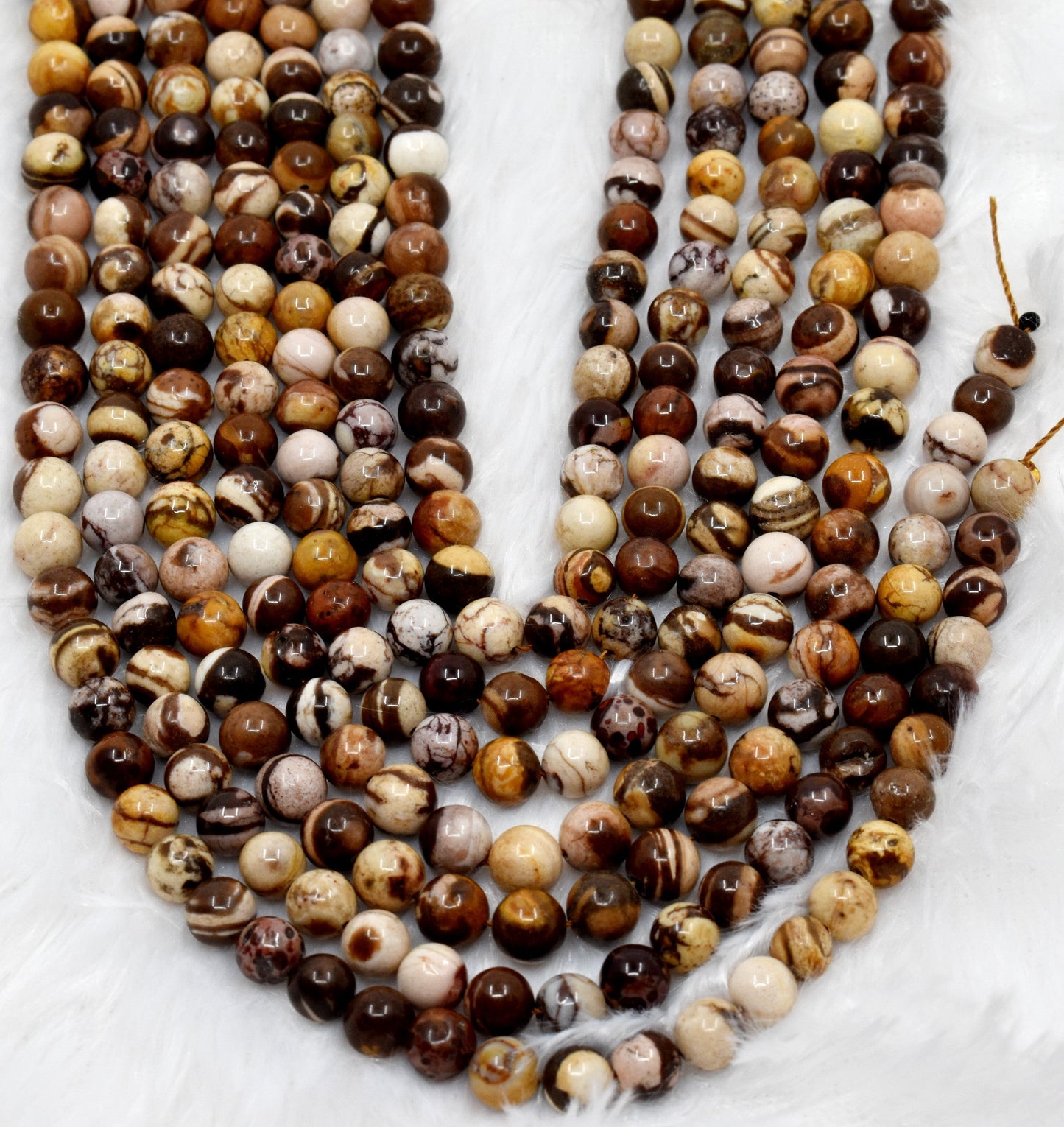 Brown Zebra Jasper A Grade Gemstone Beads