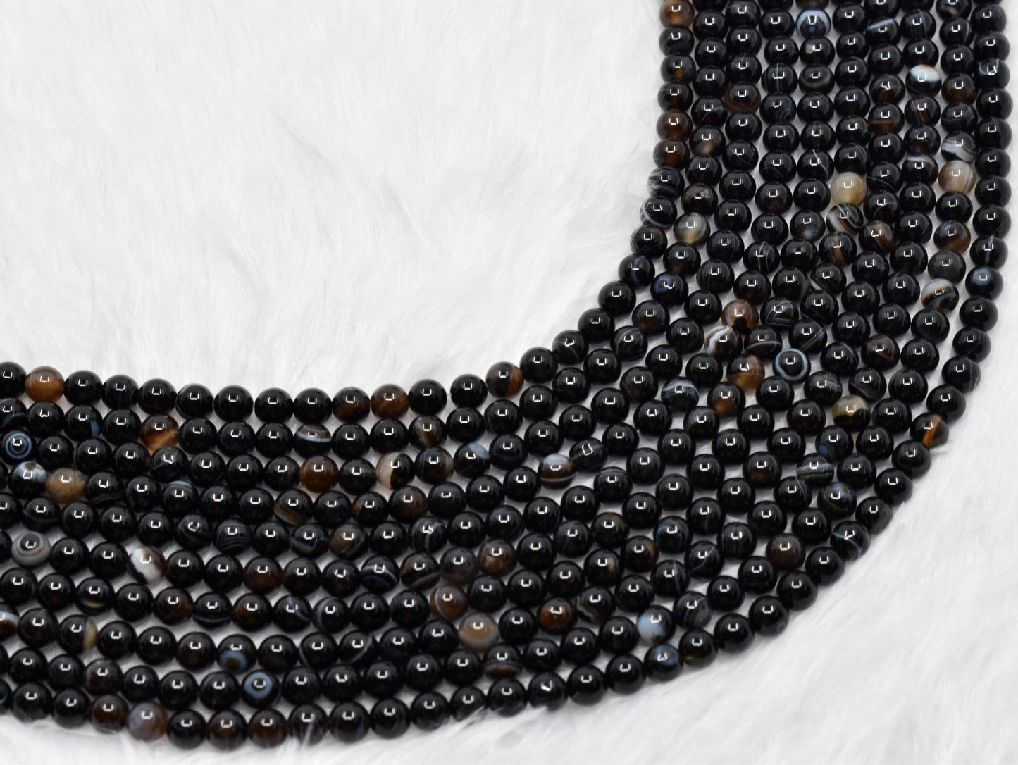Black Sulemani Agate Gemstone Beads