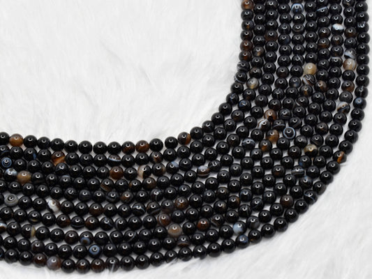 Black Sulemani Agate Gemstone Beads