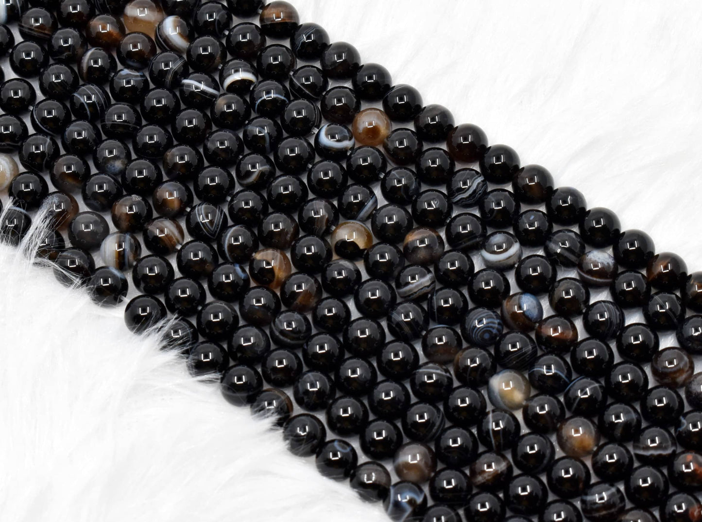 Black Sulemani Agate Gemstone Beads