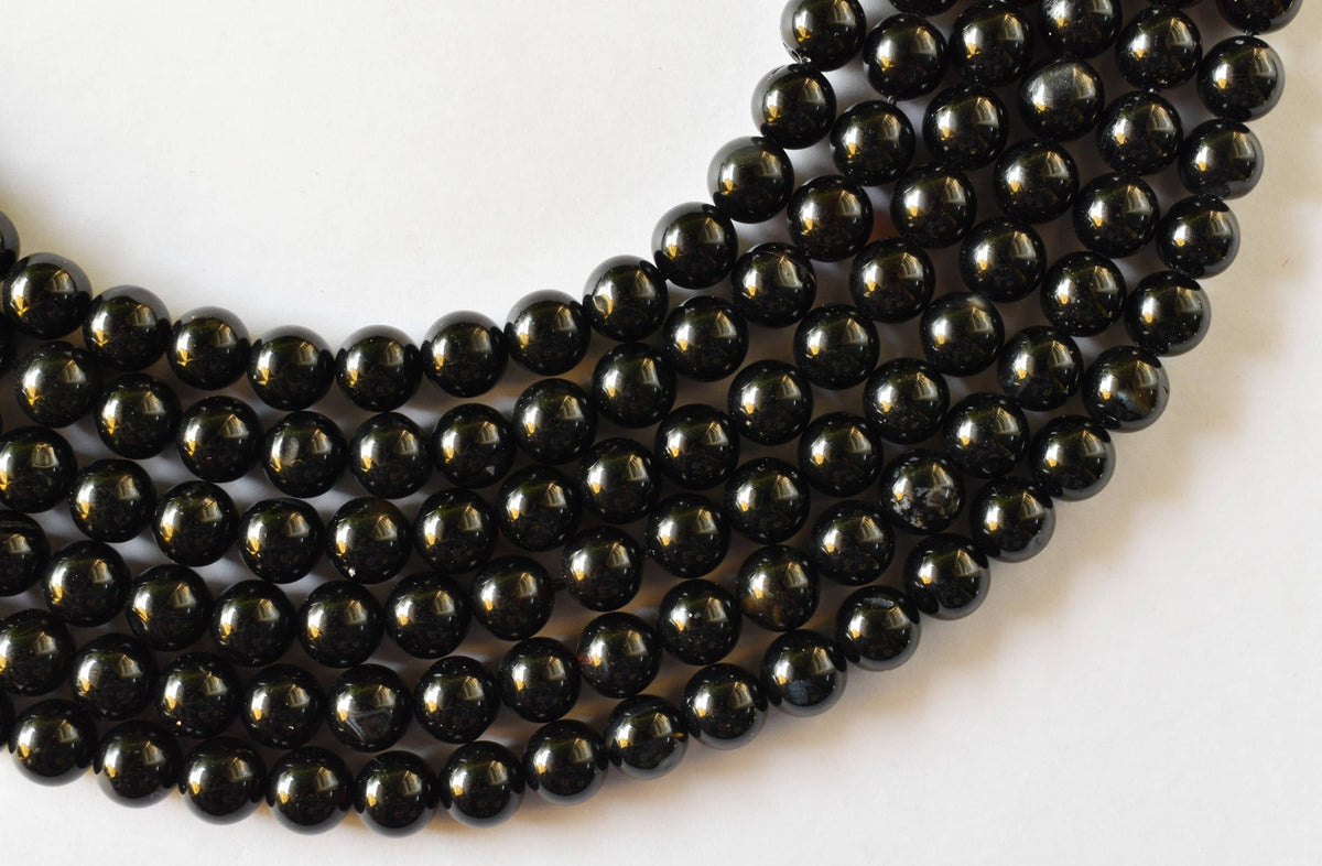Black Tourmaline Gemstone Beads