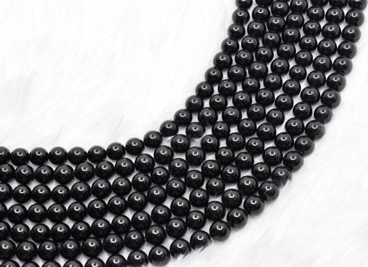 Black Obsidian Gemstone Beads