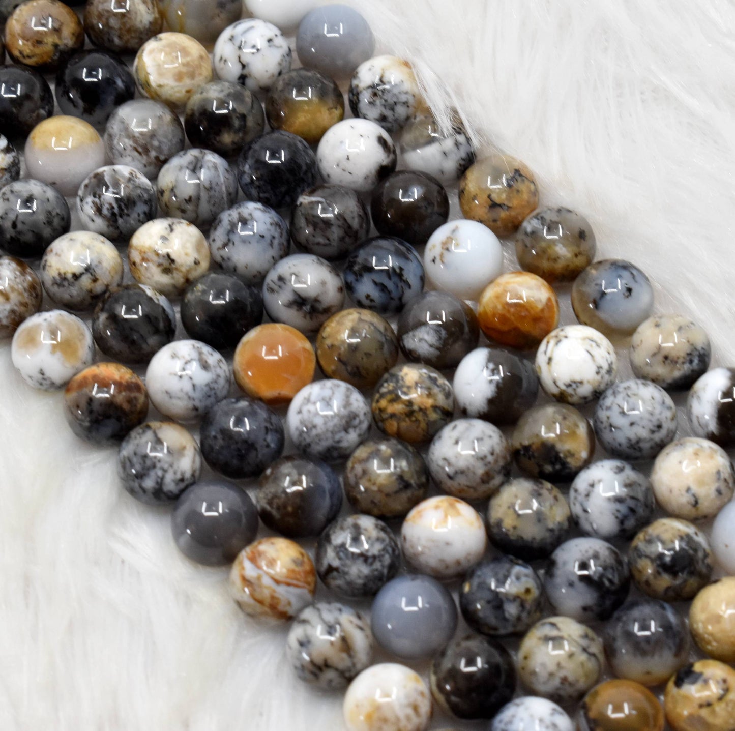Dendritic Opal Gemstone Beads