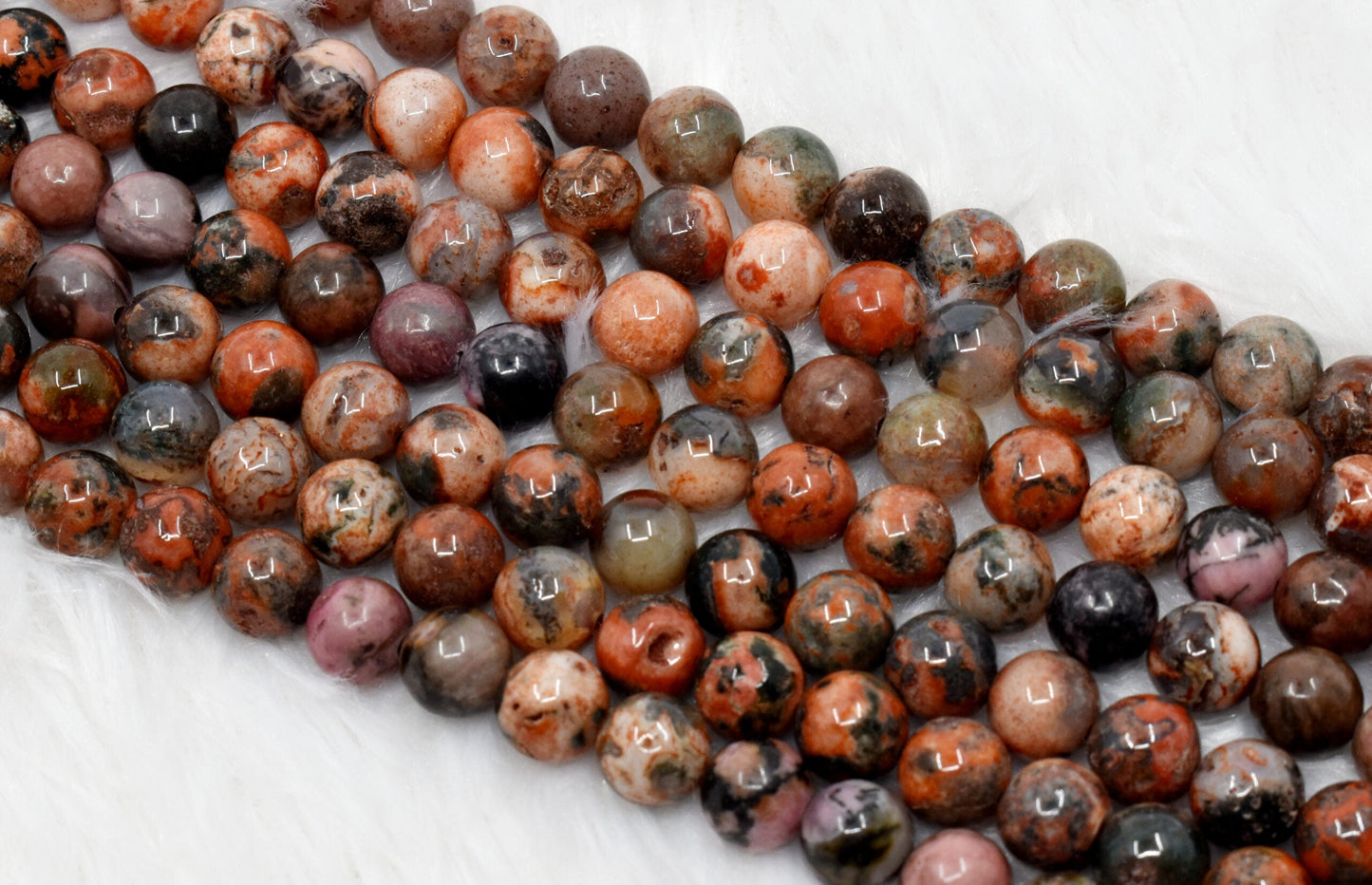 Fire Agate Gemstone Beads