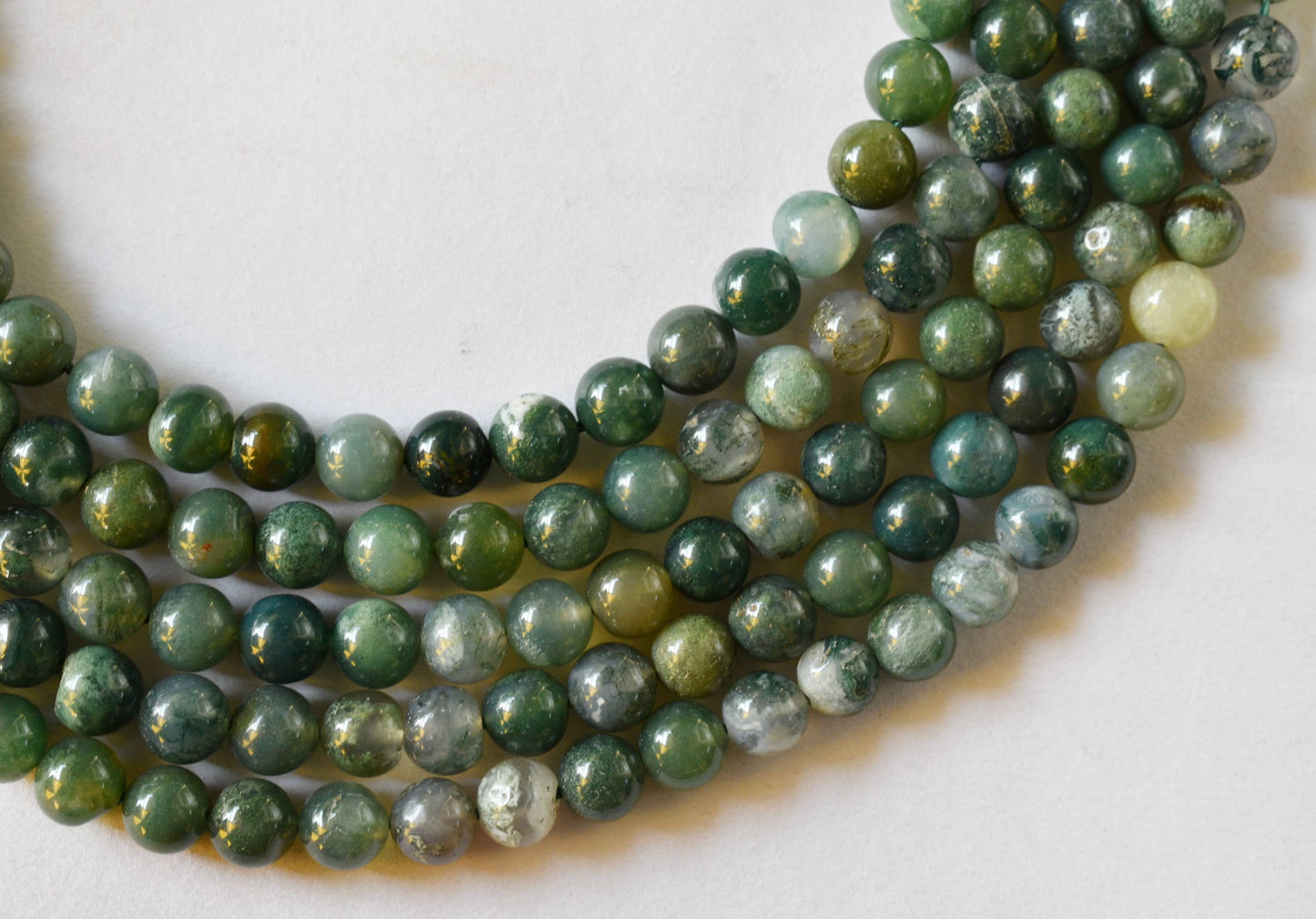 Moss Agate Gemstone Beads