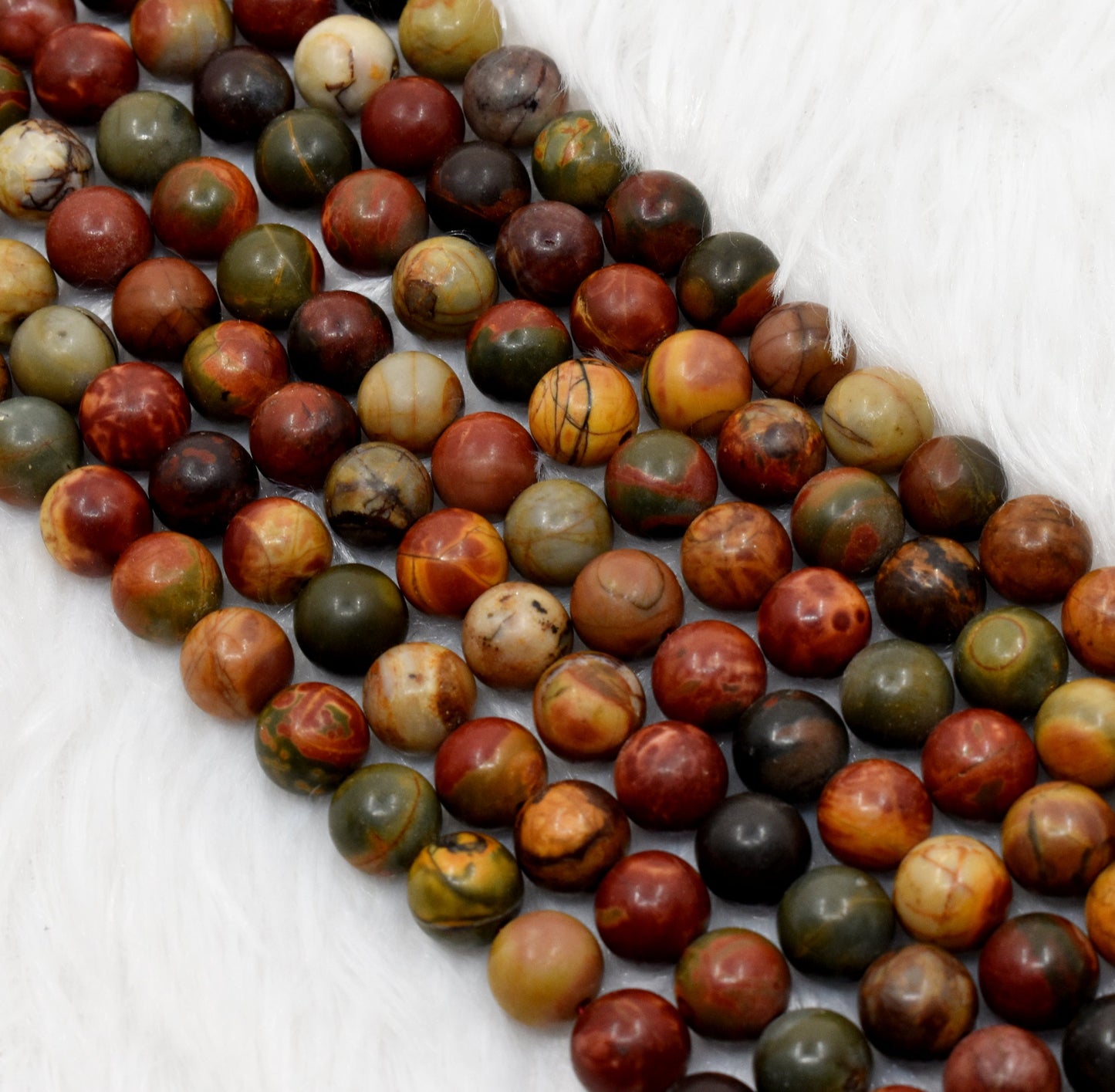 Multi Picasso Jasper Gemstone Beads