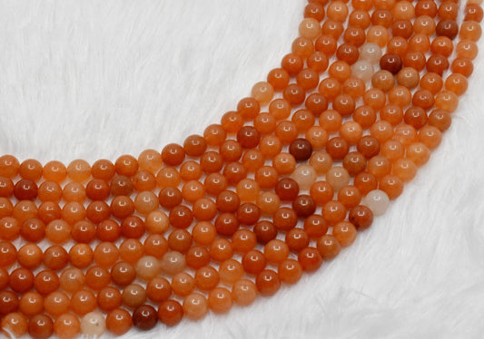 Red Aventurine Gemstone Beads